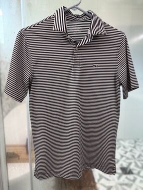 Vinyard Vines men’s navy and White Striped Polo Shirt